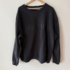 Lululemon | Black Monogram Logo Sweatshirt | Athleisure Cozy Pullover | Size XL
